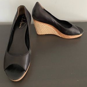 Cole Haan Nike Air Wedges - Black & Woven